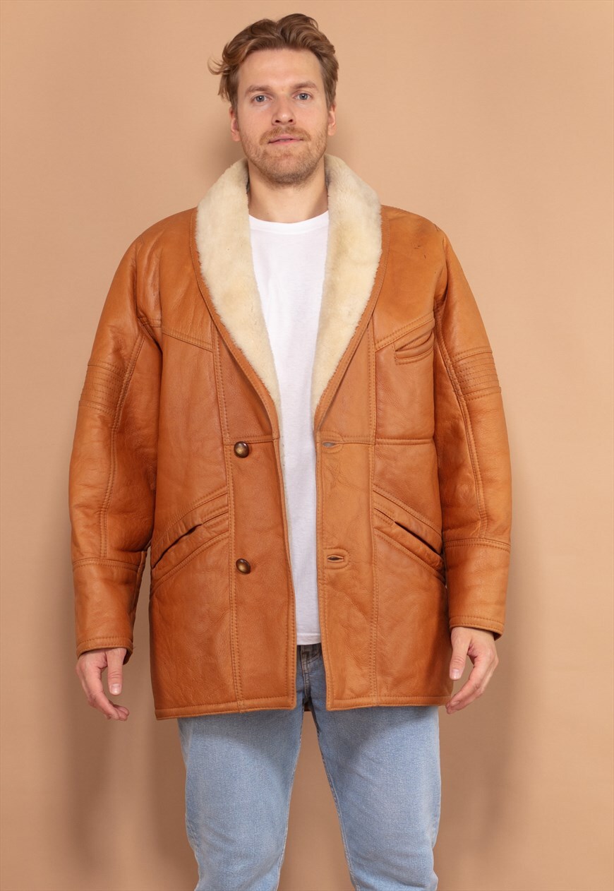 Mens sheepskin sale coat asos