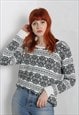 VINTAGE ABSTRACT JAZZY CRAZY PATTERNED JUMPER MULTI