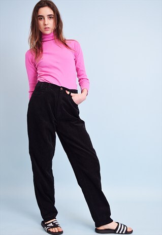 80'S RETRO CLASSY OVERSIZED CORDUROY HIGHWAISTED TROUSERS