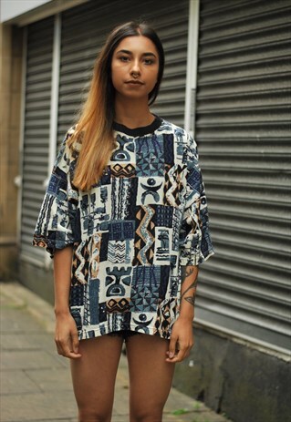 VINTAGE OVERSIZED CRAZY PATTERN TSHIRT