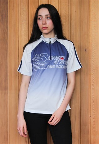 VINTAGE 1990S BLUE AND WHITE SPORTS T-SHIRT