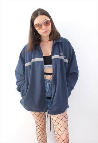 90'S RETRO NAVY TRACK JACKET