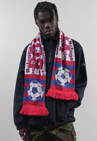 VINTAGE 90'S RED/ WHITE/ BLUE BOLOGNA FOOTBALL SCARF