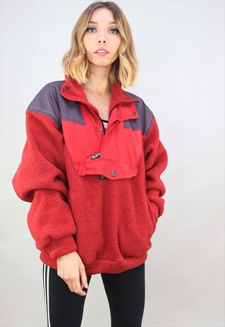 VINTAGE 90S OVERSIZED 1/4 ZIP FLEECE