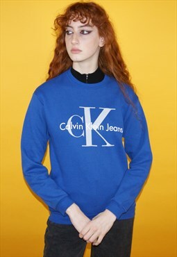 Vintage Calvin Klein Centre Logo Jumper / Sweatshirt 