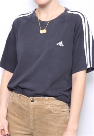 VINTAGE 90S ADIDAS GREY TOP T-SHIRT