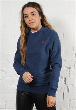 Vintage Fred Perry Sweater in Blue with Logo XS