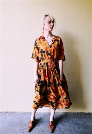 SUPER CUTE VINTAGE 70'S SUNFLOWER SKIRT