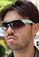 Visor Sunglasses in Mint Green with light Grey lenses