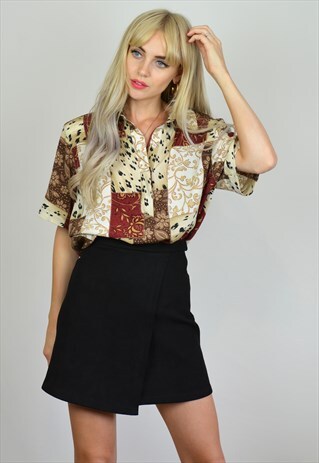 VINTAGE 80S WHITE / MAROON SHORT SLEEVE SHIRT