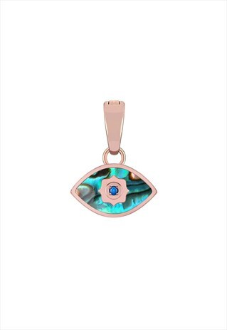 FEARLESSNESS LUZZU EYE PENDANT ROSE GOLD, ABALONE