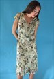 Vintage 1990s Laura Ashely Long Printed Chiffon Midi Dress