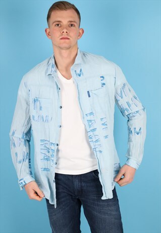 VINTAGE ARMANI JEANS PATTERN SHIRT NS186