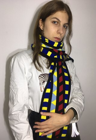 VINTAGE 90' BEAUTIFUL UNISEX MULTI PRINTED SCARF