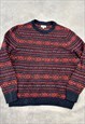 VINTAGE KNITTED JUMPER ABSTRACT PATTERNED KNIT SWEATER