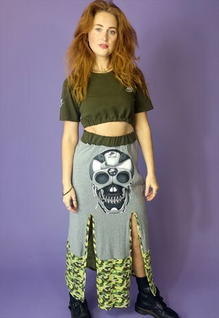 NIKE REWORKED VINTAGE CROP TOP AND SKIRT COORDINATE