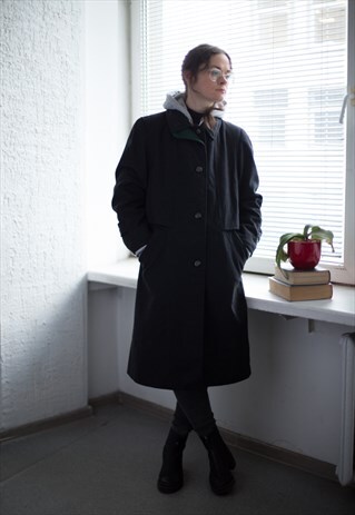 VINTAGE 80'S GREY WOOL COAT