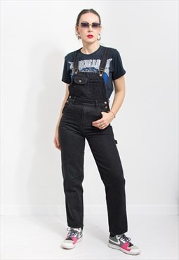 Vintage 90's denim overalls in black dungarees jumpsuit