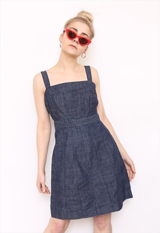VINTAGE 90S BLUE DENIM MINI DRESS