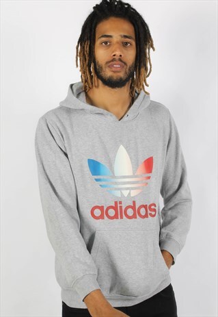 VINTAGE ADIDAS HOODIE GREY