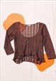 Vintage Y2K Top Fairycore Brown Lace