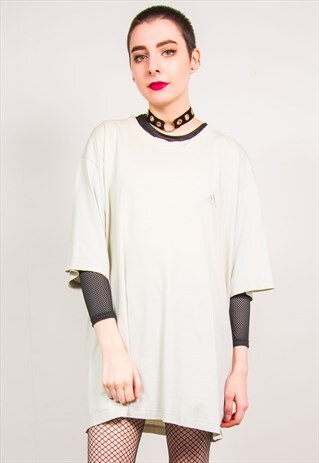 ADIDAS VINTAGE 90'S CREAM OVERSIZED T-SHIRT