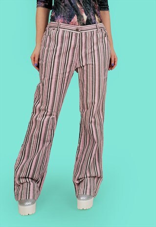 VINTAGE 90'S DOES 70'S STYLE FLARED CORDUROY STRIPED JEANS