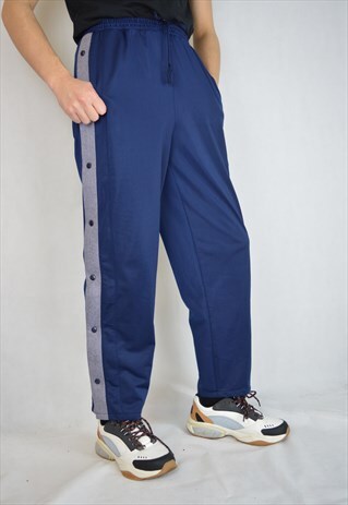 VINTAGE DARK BLUE SPORTS RAVE JOGGERS