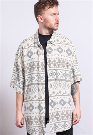 VINTAGE AZTEC PATTERNED SHIRT