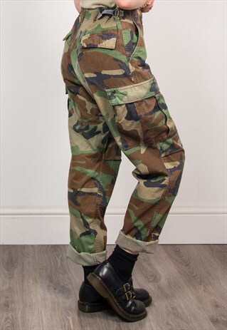 90'S VINTAGE CAMO GRUNGE ARMY TROUSERS CARGO PANTS