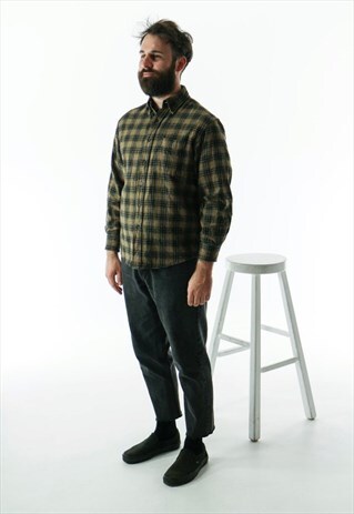 BROWN PLAID SHIRT / LONG SLEEVE FLANNEL BUTTON UP