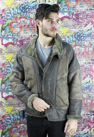 VINTAGE AVIATOR/FLYING JACKET. SHEARLING SHEEP SKIN. UNISEX.