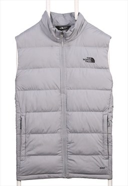 Vintage 90's The North Face Gilet 550 Puffer Zip Up Grey