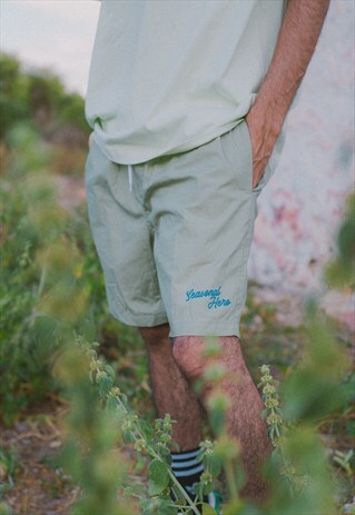 SEASONAL HERO 'SCRIPT' BEACH SHORTS - PISTACHIO