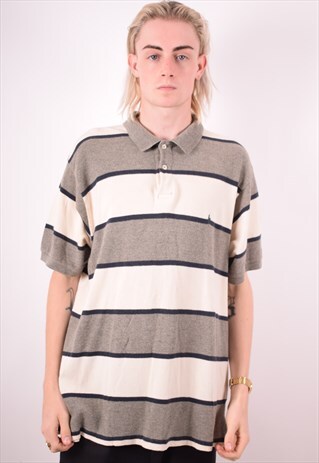 POLO RALPH LAUREN MENS VINTAGE POLO SHIRT XXL GREY 90S