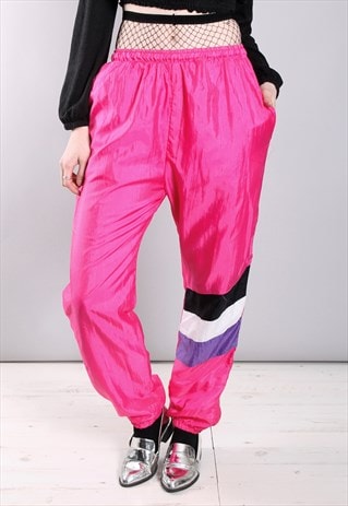 Vintage 80s Pink Shell Joggers Tracksuit Bottoms | Style of the ...