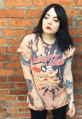 TIE DYE VINTAGE MIGHTY MOUSE T-SHIRT