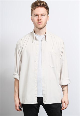 VINTAGE CORDUROY CORD SHIRT CREAM