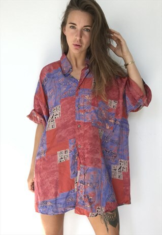 PATTERNED OVERSIZED RETRO VINTAGE UNISEX FESTIVAL SHIRT
