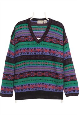 Vintage 90's Boundary Waters Jumper V Neck Knitted Cable