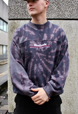Reebok Athletic reworked tie-dye sweatshirt in Black & grey