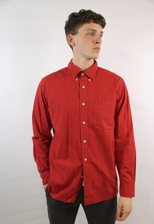 VINTAGE TOMMY HILFIGER RED CHECK SHIRT