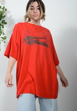 Vintage 90s Majestic Cardinals T-Shirt Red Baseball