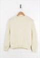 VINTAGE CABLE KNITWEAR JUMPER CREAM LADIES XS