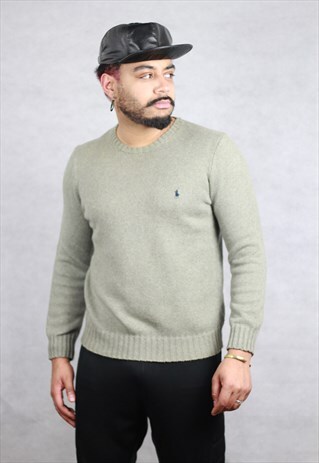VINTAGE RALPH LAUREN GREY KNIT JUMPER