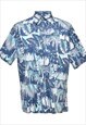 Vintage Cooke Street Blue Palm Print Hawaiian Shirt - S