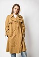 CLASSIC VINTAGE 90S BROWN TRENCH COAT WOMEN'S DETECTIVE 