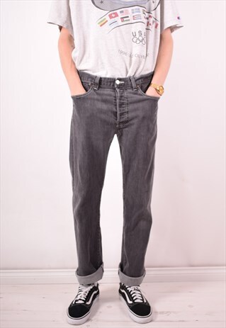 LEVI'S 501 MENS VINTAGE JEANS W34 L32 GREY 90S