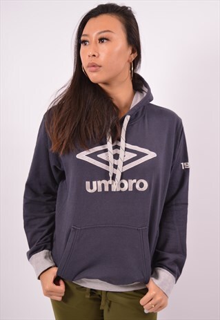 VINTAGE UMBRO HOODIE JUMPER BLUE