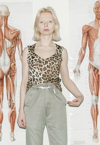 VINTAGE ANIMAL PRINT CROP TOP